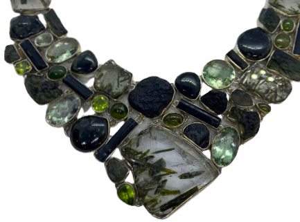 Gemstone Necklace with Moss Agate